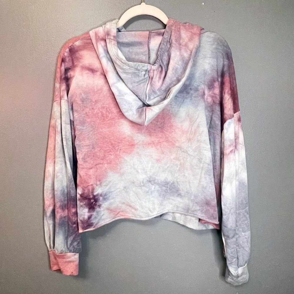 Altar'd state tie dye pink blue cropped dog hoodie, size Large - Picture 3 of 5